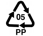 Recycling-Symbol für PP-Kunststoffe